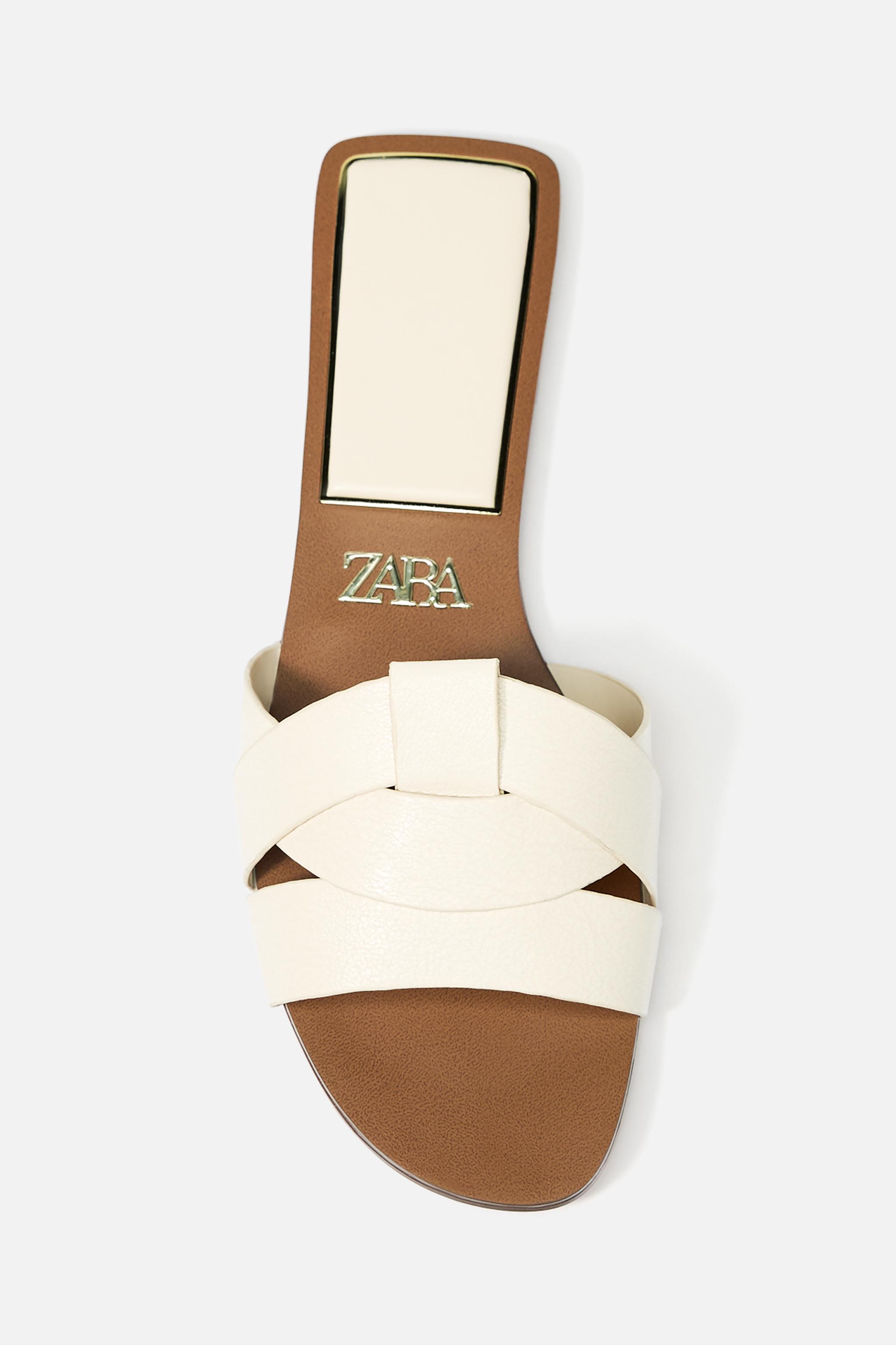 CROSSOVER FLAT LEATHER SANDALS