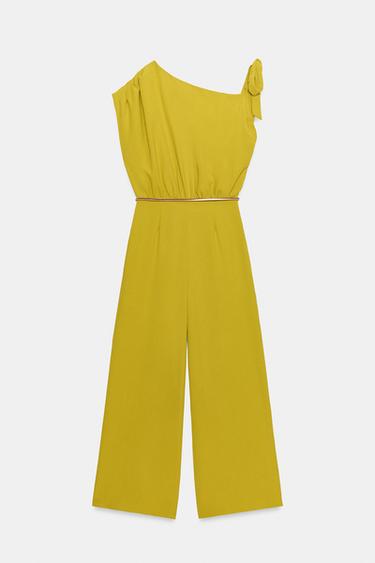 COMBINAISON MANCHE ASYMÉTRIQUE CEINTURE - Vert olive de Zara - Image 8