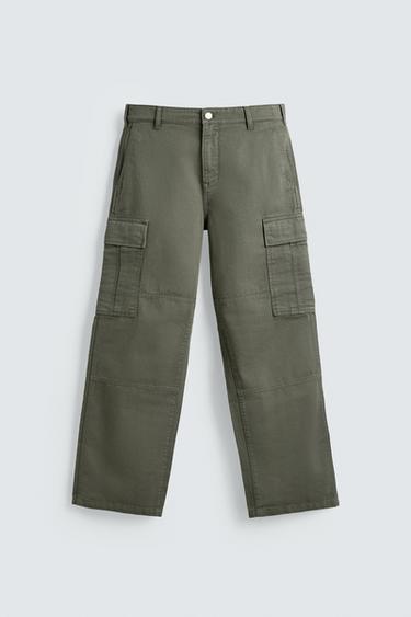 PANTALONS CÀRRECS STRAIGHT FIT - Verd clar de Zara