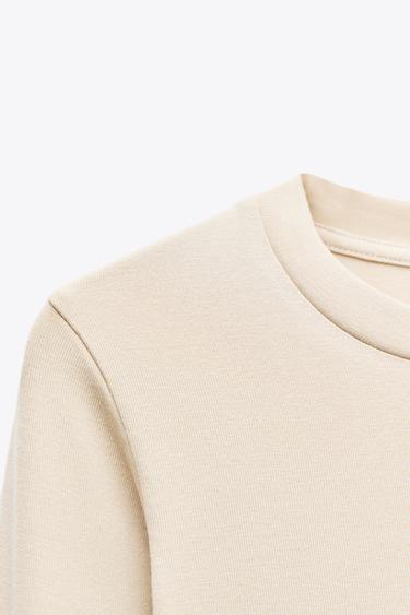 BODY EN COTON MODAL - Écru de Zara - Image 6