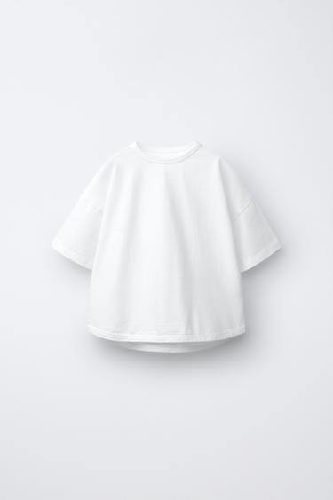 ZARA TIMELESS - تيشيرت قطني سادة - أبيض الخاص بـ Zara
