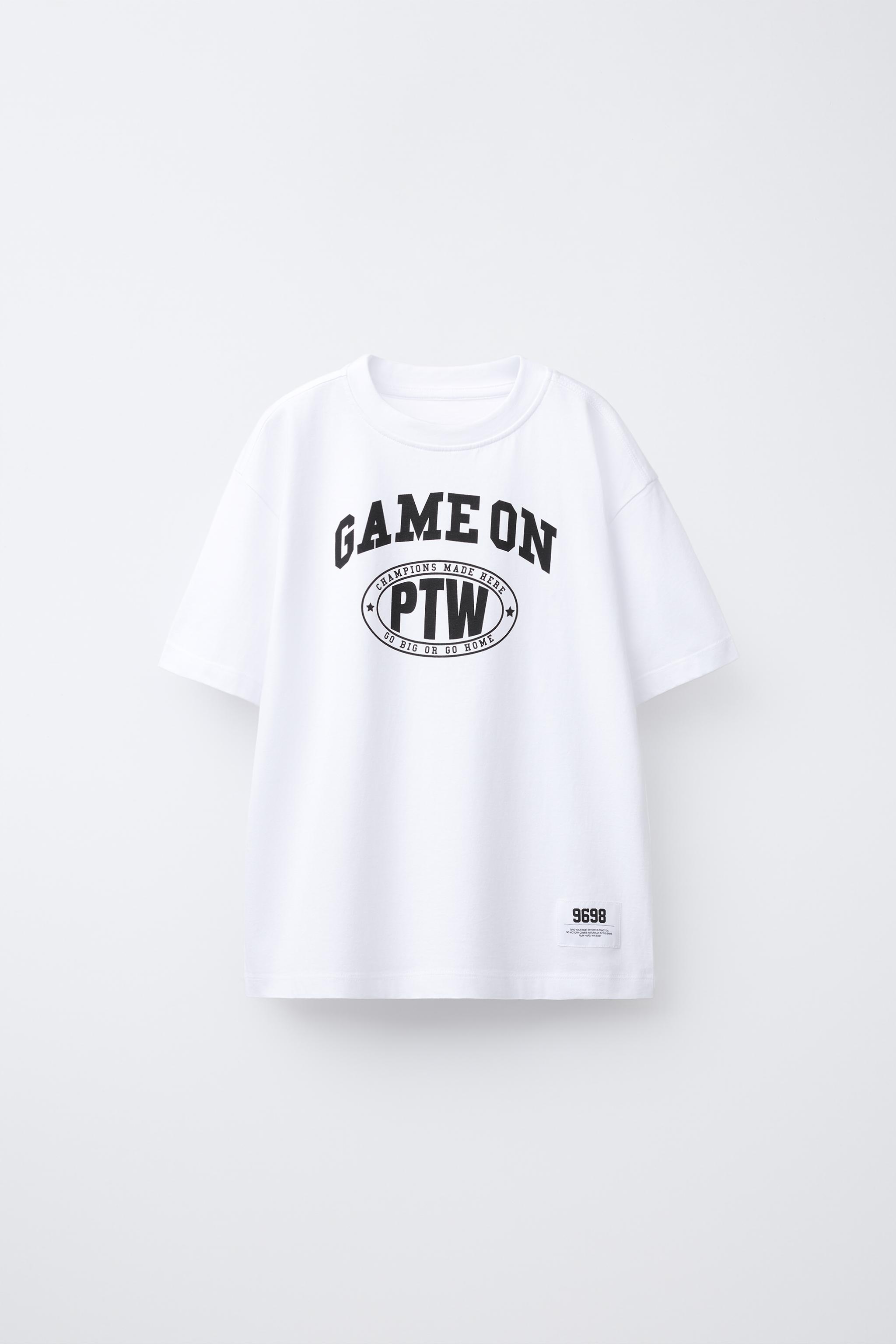 ジョギングテキストプリントTシャツ - ホワイト | ZARA Japan