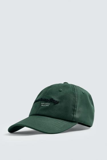 COMBINED EMBROIDERY CAP - Green by Zara