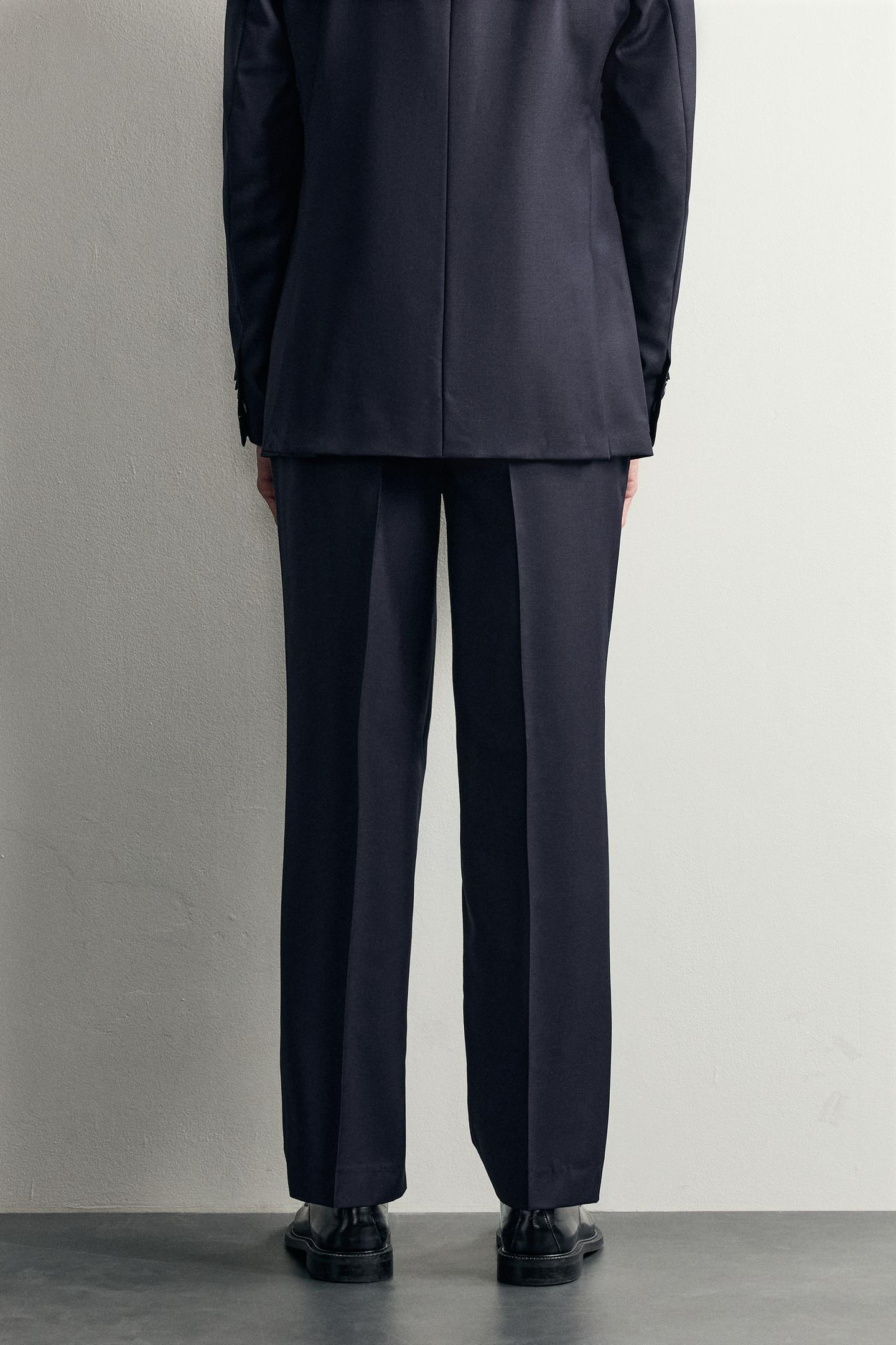 Мужские брюки Zara 100% Wool Suit, цвет: Тёмно-синий — фото 3