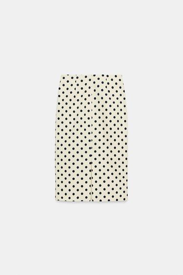 ZW COLLECTION POLKA DOT PENCIL SKIRT - Ecru / Black by Zara - Image 7