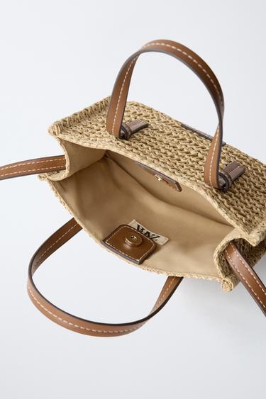 RAFFIA-EFFECT CROSSBODY BAG - Ecru White by Zara - Image 3