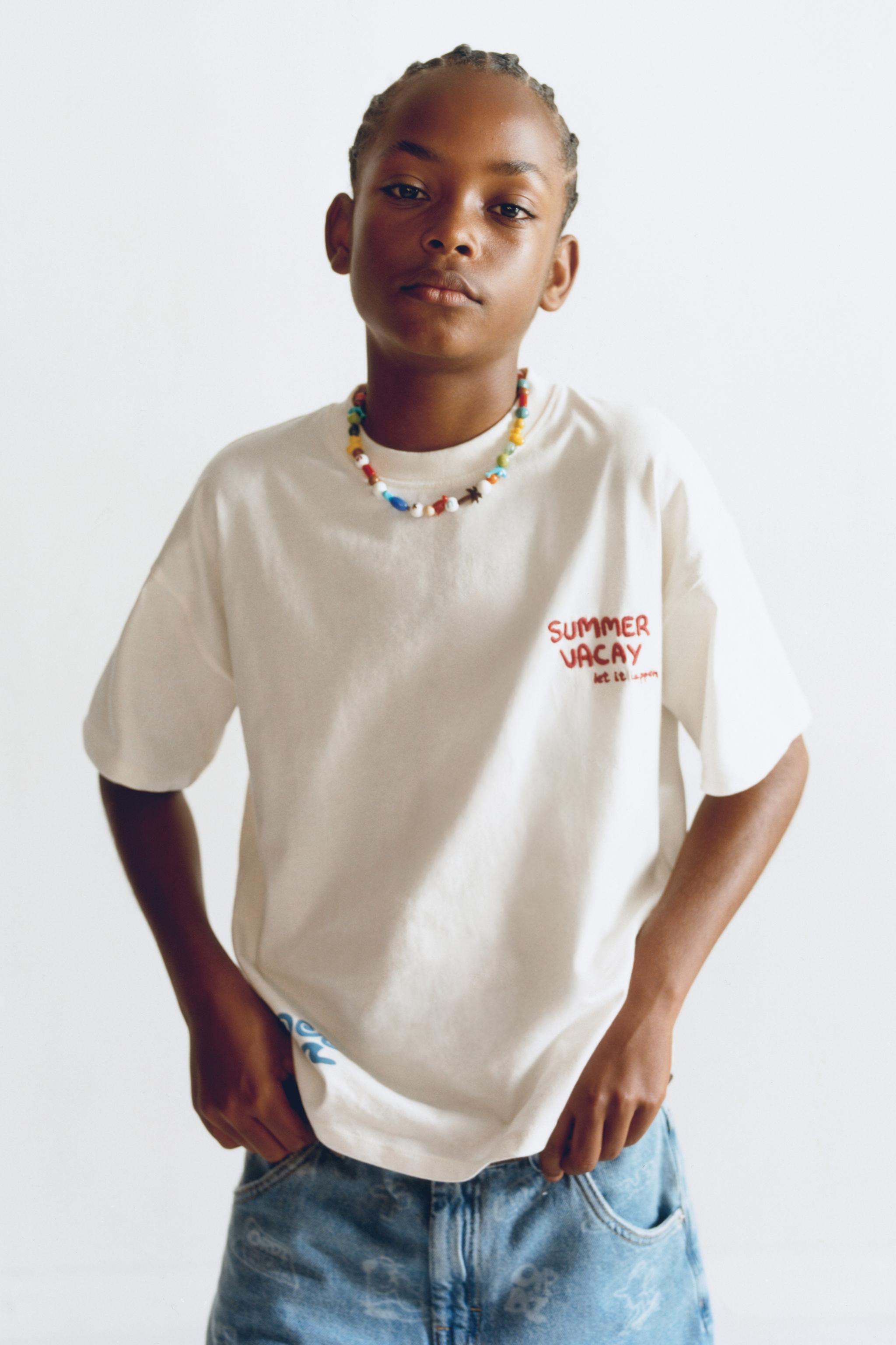 Zara EMBROIDERED AND PRINTED T-SHIRT