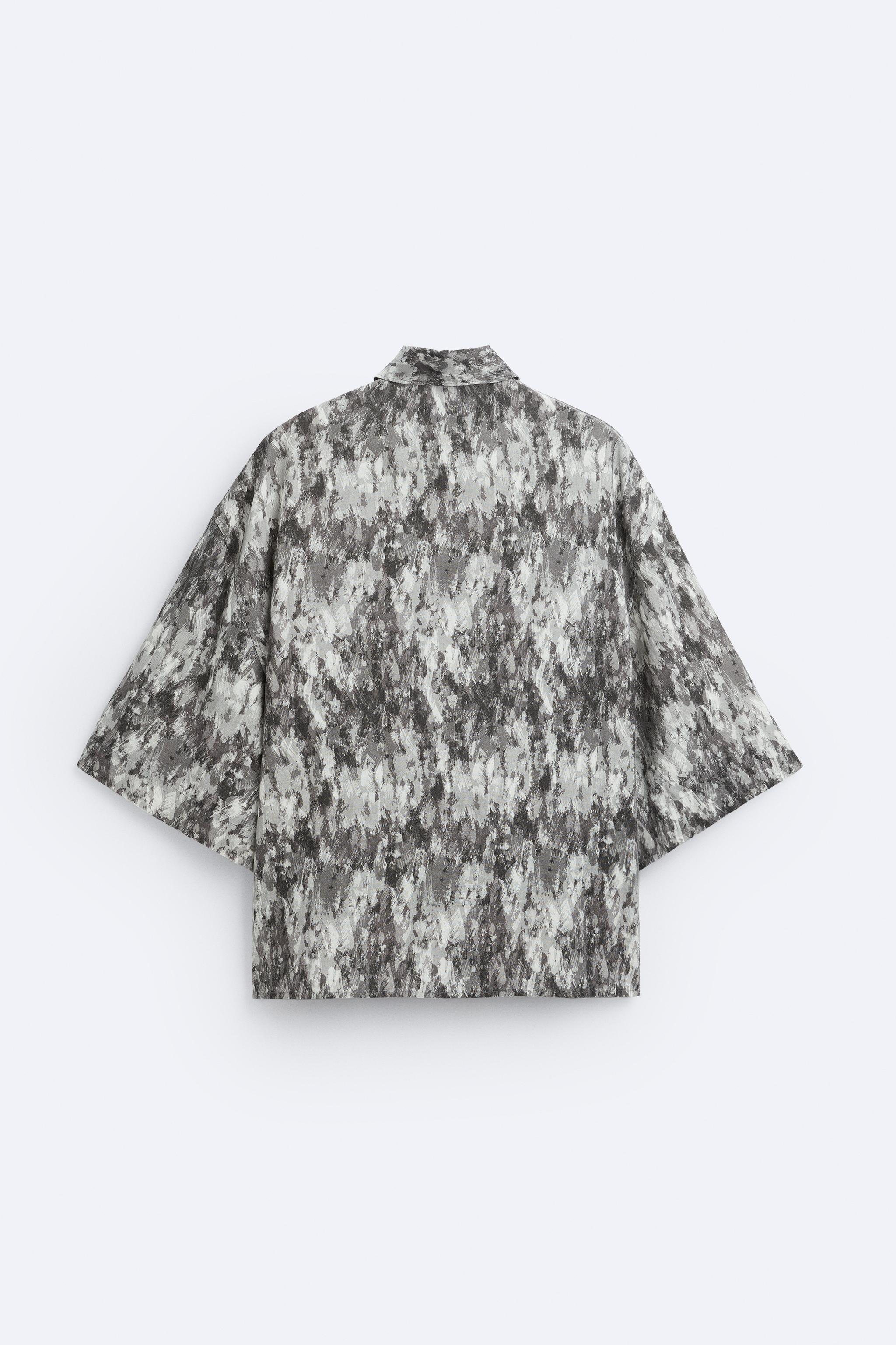 ABSTRACT PRINT SHIRT - Dark gray | ZARA United States