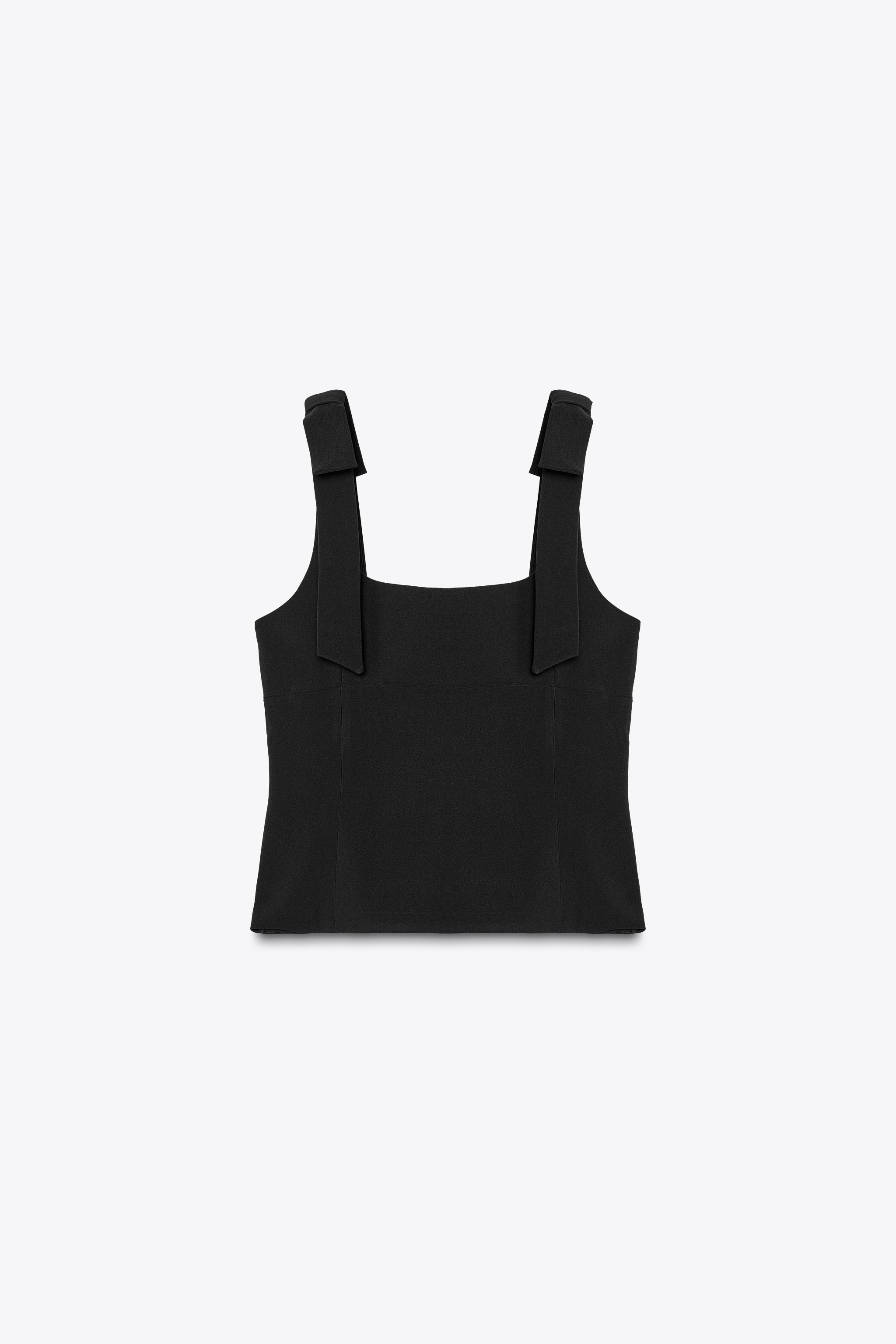 BOW DETAIL STRETCH TOP