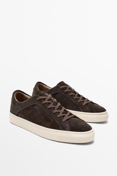 Leather trainers with lug sole — Brown 2