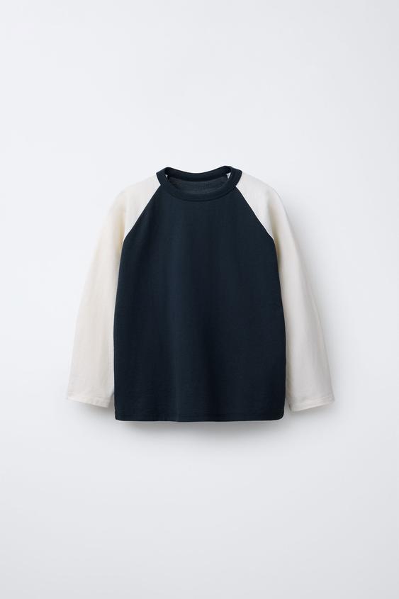T-SHIRT LENGAN RAGLAN BENSIMON ® X ZARA - Biru navy | ZARA Indonesia