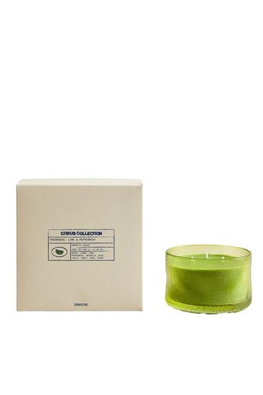 Zara (500 G) LIME & PEPPERMINT SCENTED CANDLE - Fluorescent lime
