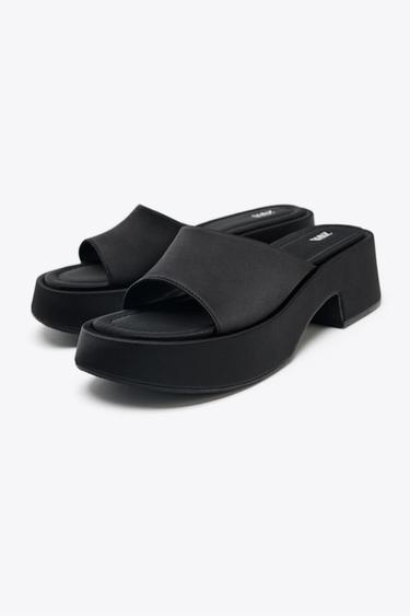 SANDALES SATINÉES CHUNKY - Noir de Zara - Image 5