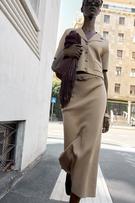 FRINGED MIDI SKIRT