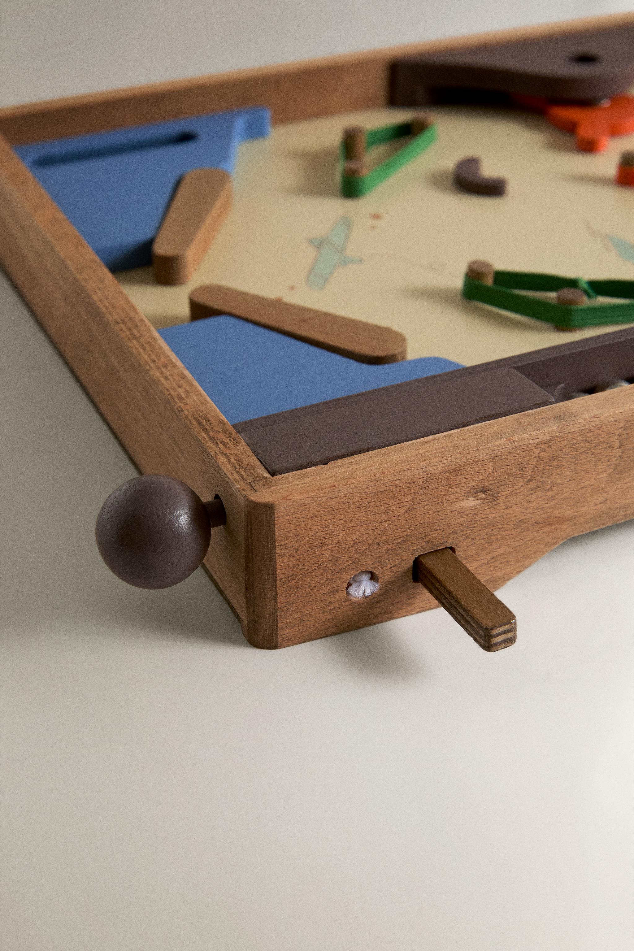 CHILDREN’S WOODEN PINBALL TOY — Multicoloured