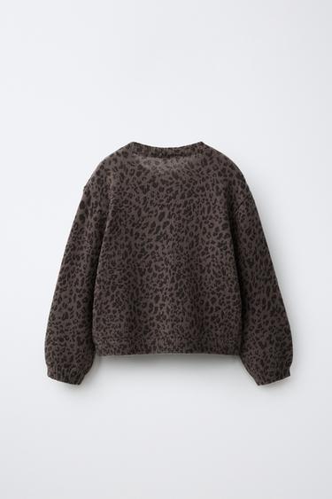 ANIMAL PRINT CARDIGAN — Brown 2