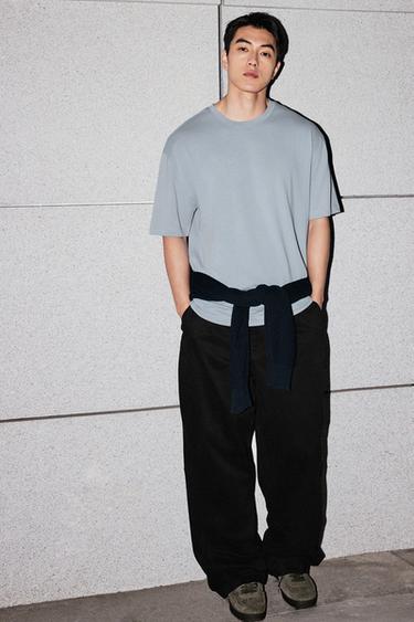 Zara 基本款重磅T恤 - 天藍色