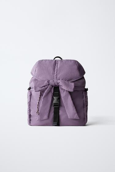 BA LÔ NYLON NƠ - Tím Hoa Cà từ Zara