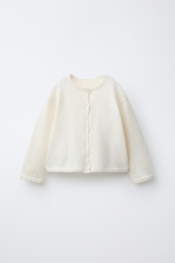 CHAQUETA PUNTO DETALLES DESAGUJADOS - Crudo de Zara - Imagen 0