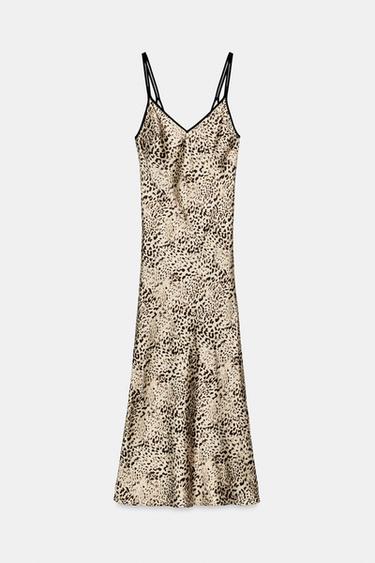 ANIMAL PRINT SATIN MIDI DRESS - Multicoloured by Zara - Image 6