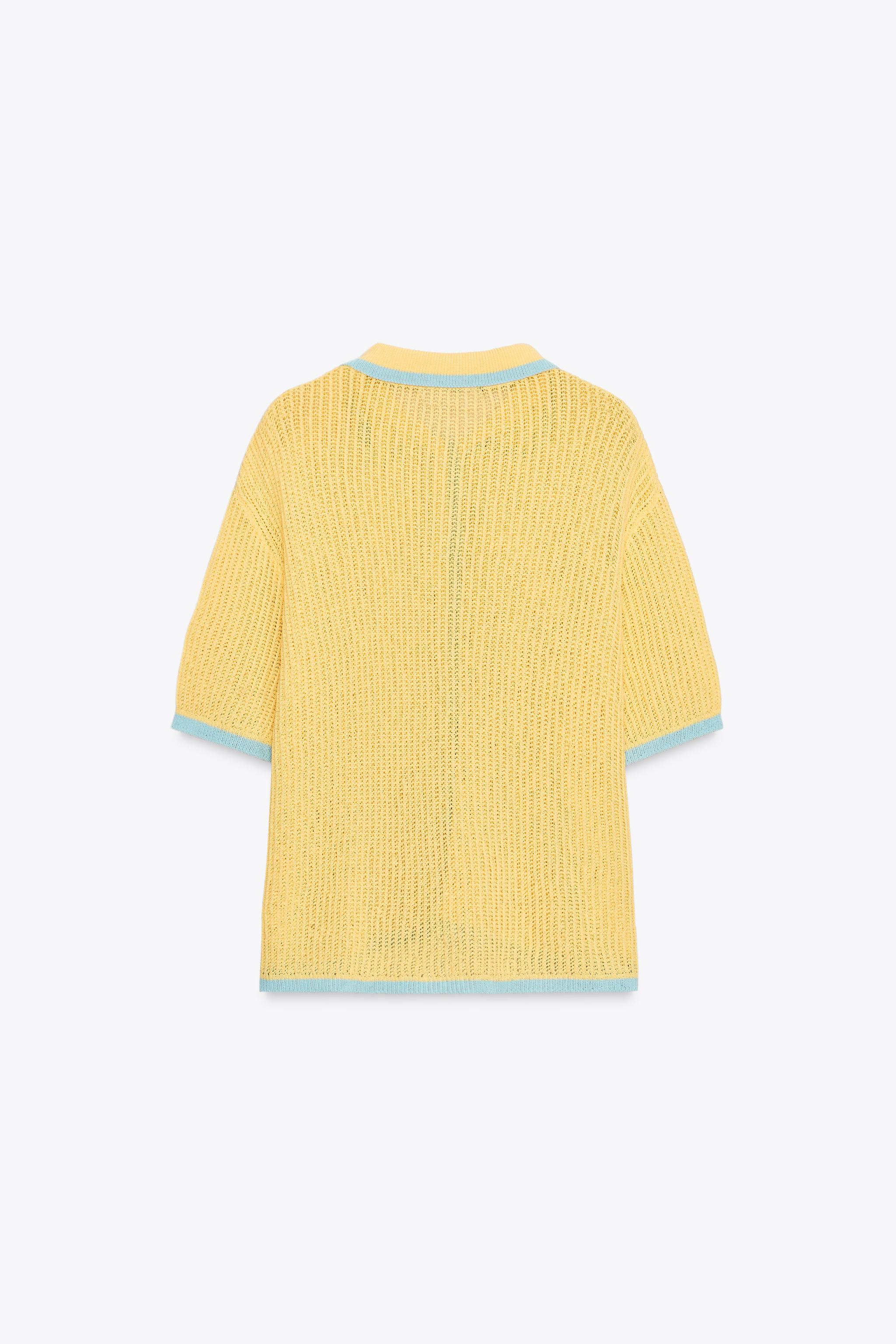 COLLAR POLO CARDIGAN - Light yellow | ZARA United States