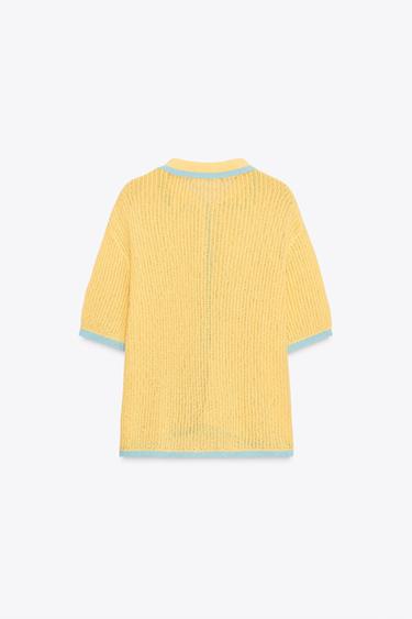COLLAR POLO CARDIGAN - Light yellow de Zara - Image 5