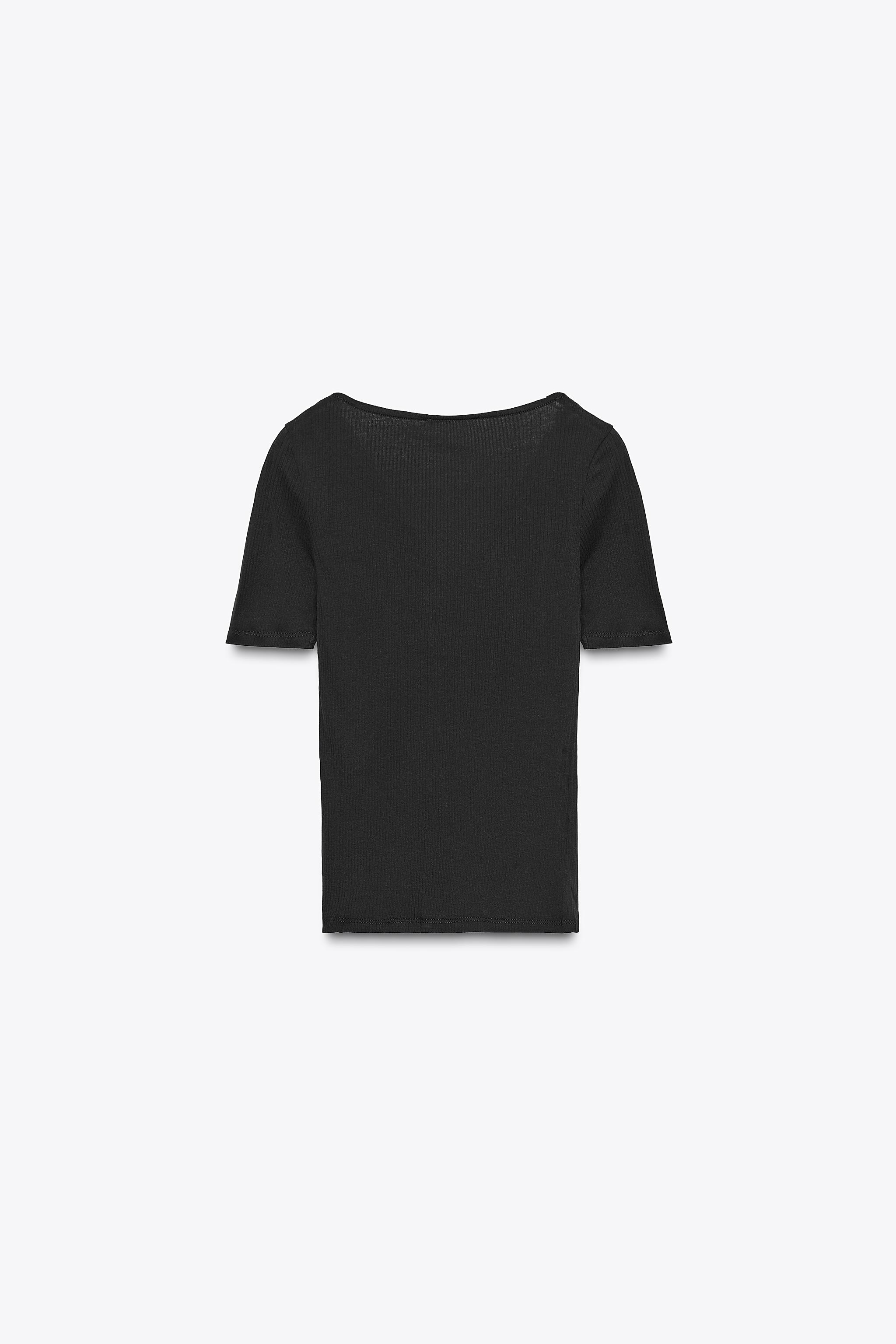 RIBBED LACE T-SHIRT