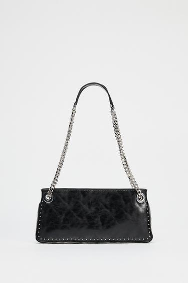 STUDDED ELONGATED BAG - Black by Zara