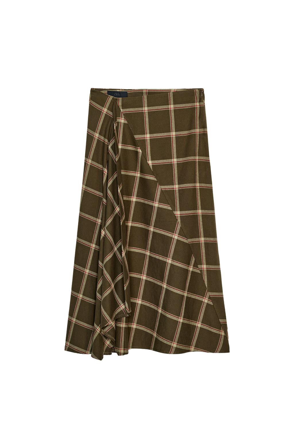 PLAID RUFFLED MIDI SKIRT - image 3