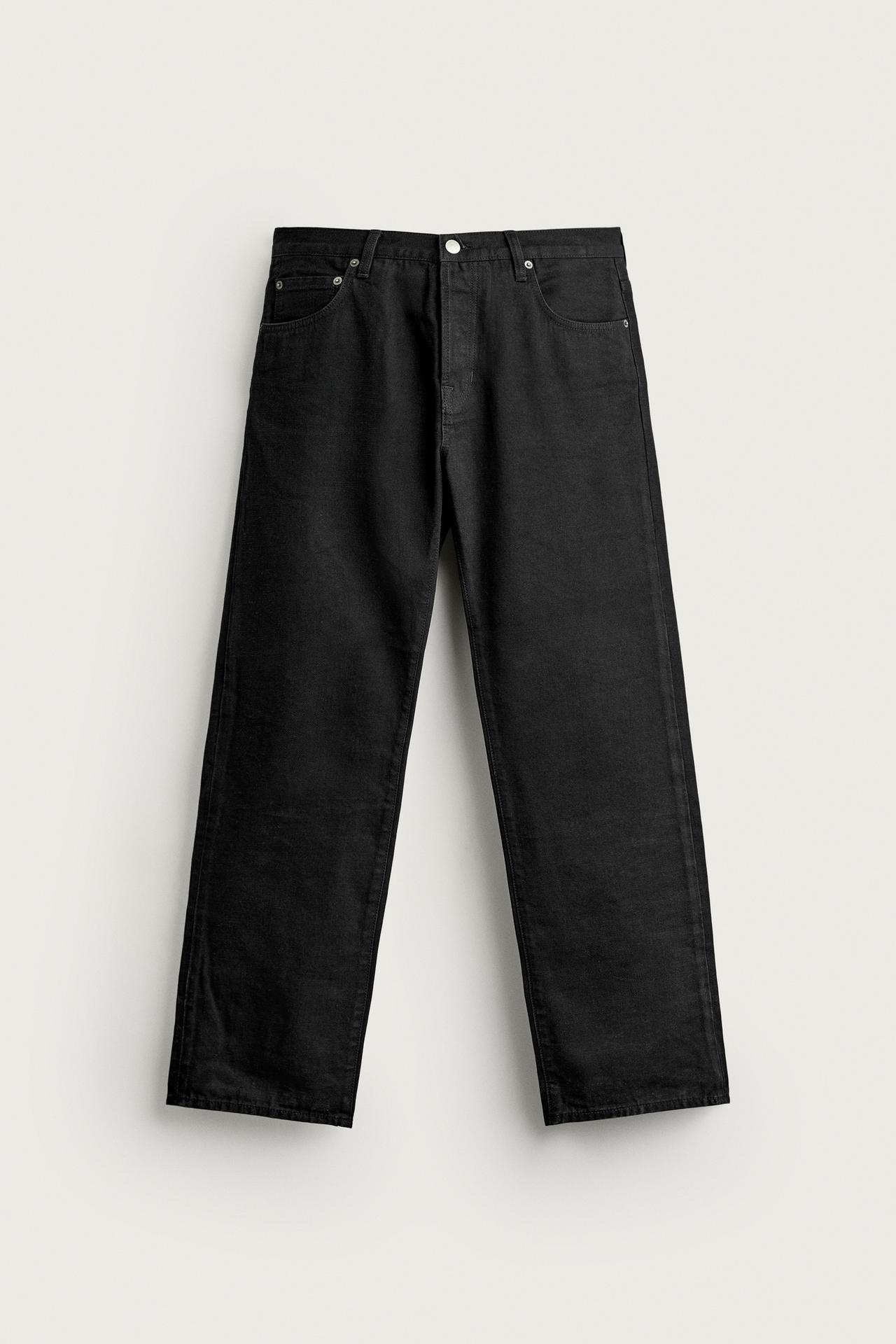 LOW-RISE SLIM STRAIGHT-FIT JEANS — Black