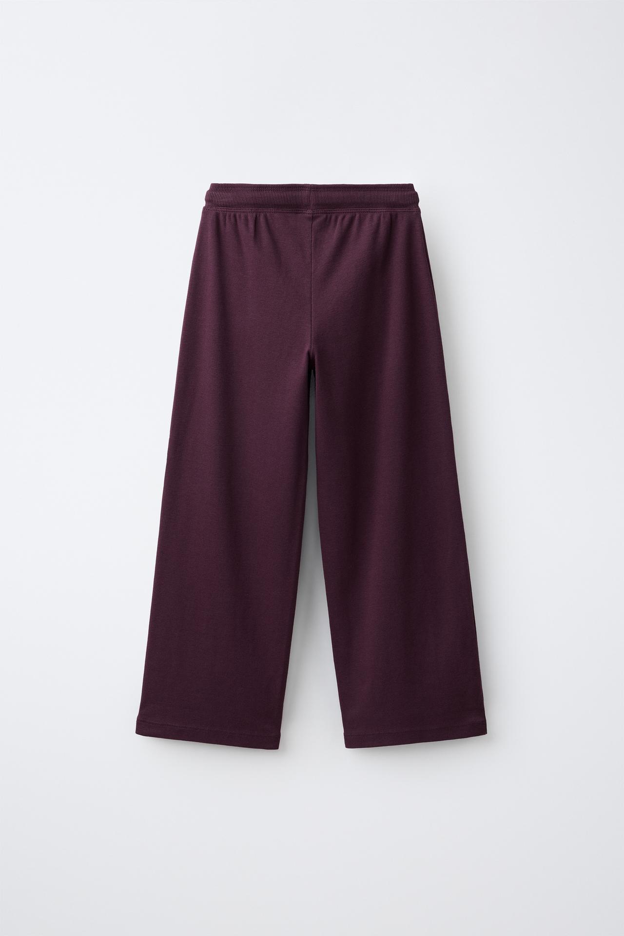 WIDE-LEG PANTS — Burgundy