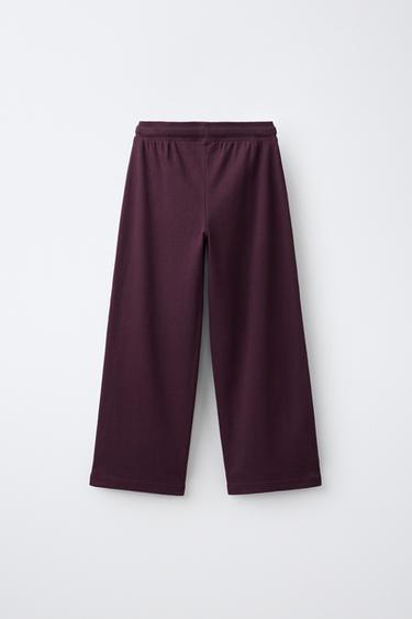 WIDE-LEG PANTS — Burgundy 2