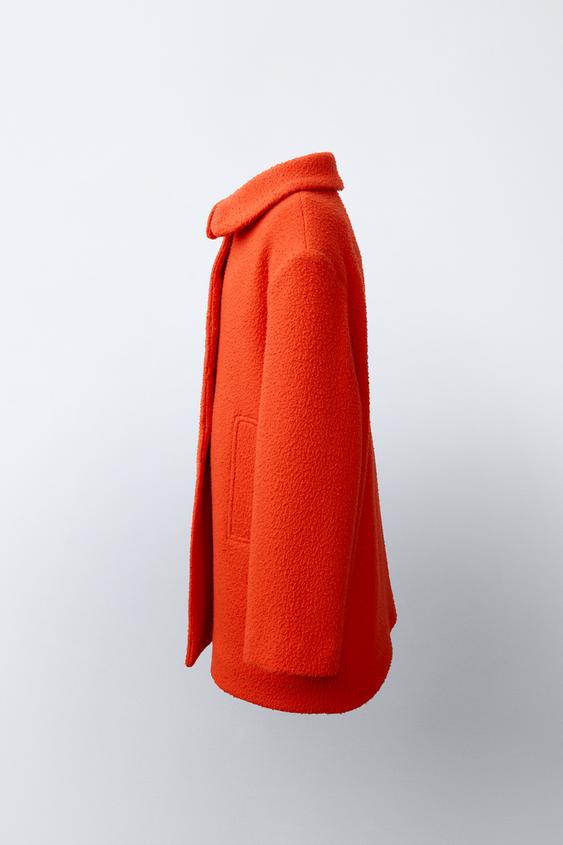 MANTEAU AVEC LAINE MANTECO - Orange vif | ZARA France