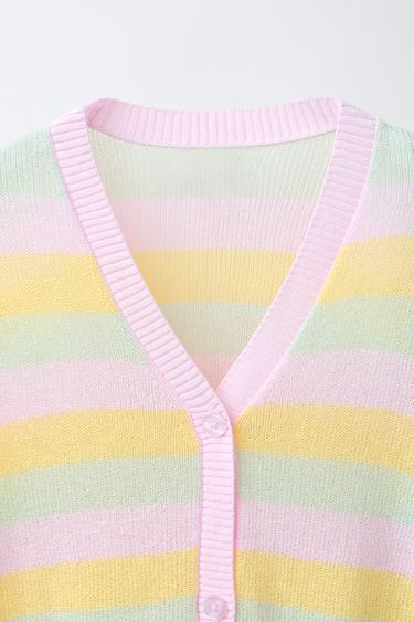 STRIPED KNIT CARDIGAN - Multicoloured by Zara - Image 2