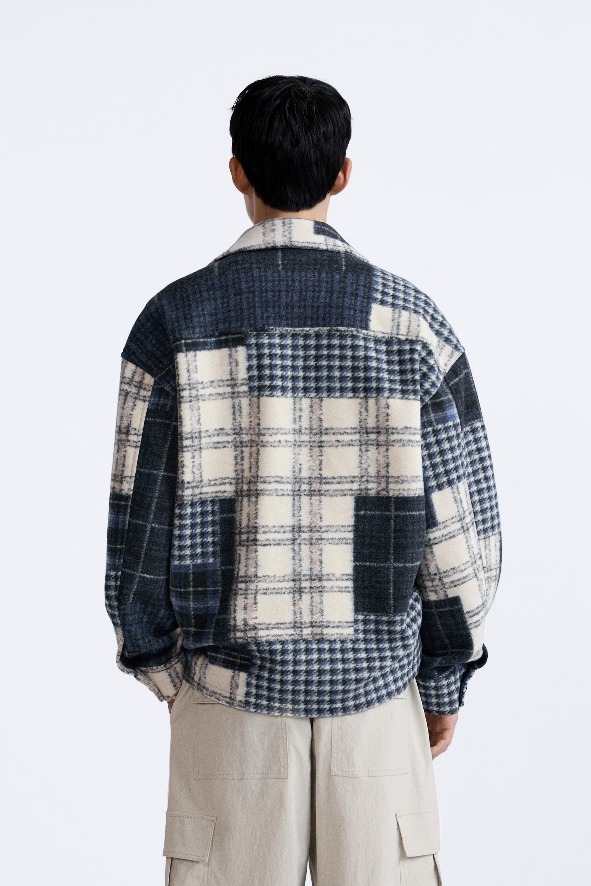 PATCHWORK ジャカード シャツジャケット - ブルー | ZARA Japan / 日本