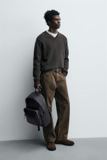 MOCHILA DE COURO - Preto da Zara - Imagem 0