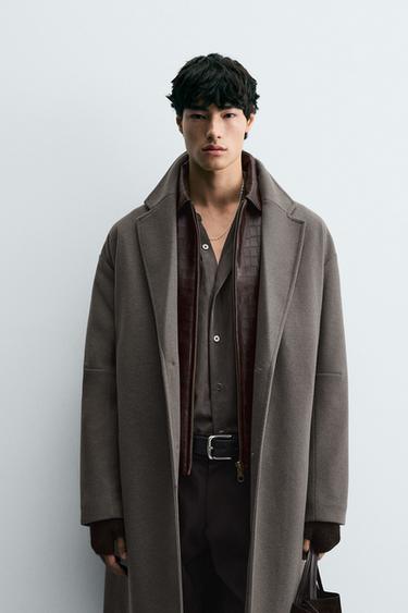 WATER-REPELLENT STRUCTURED COAT - ecru/khaki by Zara