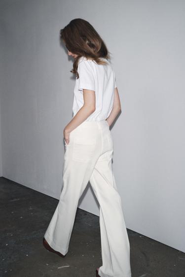 JEAN ZW COLLECTION FULL LENGTH TAILLE HAUTE - Blanc cassé de Zara - Image 2