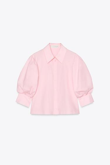 CHEMISE EN POPELINE COLLECTION ZW - Rose pastel de Zara - Image 3