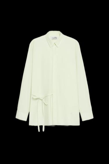 POPLIN BOW SHIRT SOSHIOTSUKI X ZARA - Light green by Zara