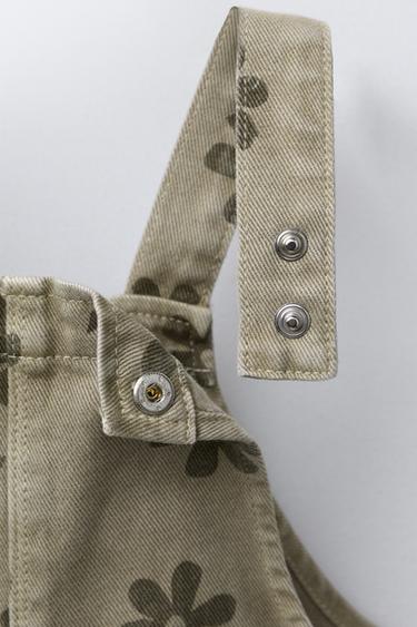 FLOWER PRINT TWILL DUNGAREES - Brown by Zara - Image 2