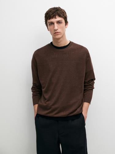 Zara 100% linen knit crew neck sweater - 780