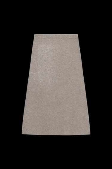 Zara KNIT MIDI SKIRT - Sand / Marl