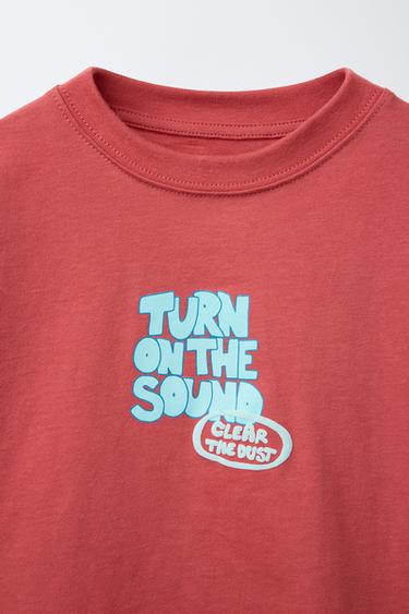 RAISED SLOGAN T-SHIRT - Red by Zara - Image 2