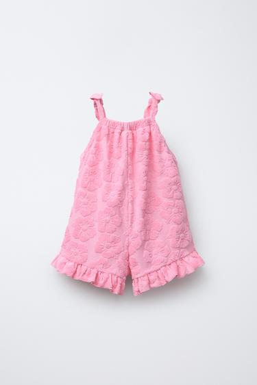 COMBI-SHORT EFFET SERVIETTE FLEURS - Rose moyen de Zara - Image 1