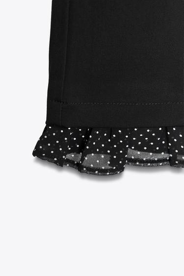 RUFFLED MINI FLARE TROUSERS - Black by Zara - Image 5