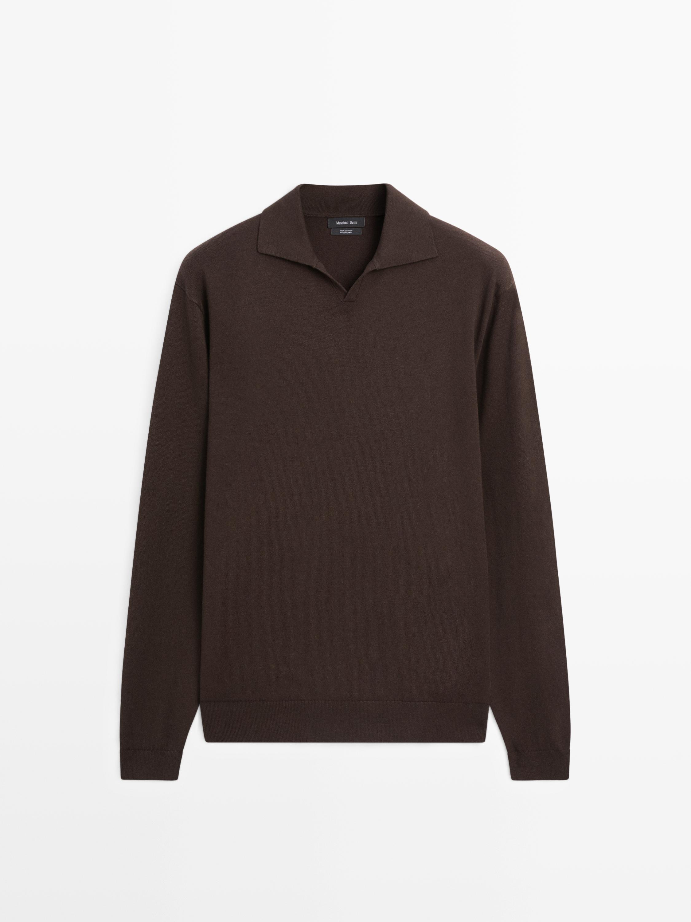 Pull polo en maille coton