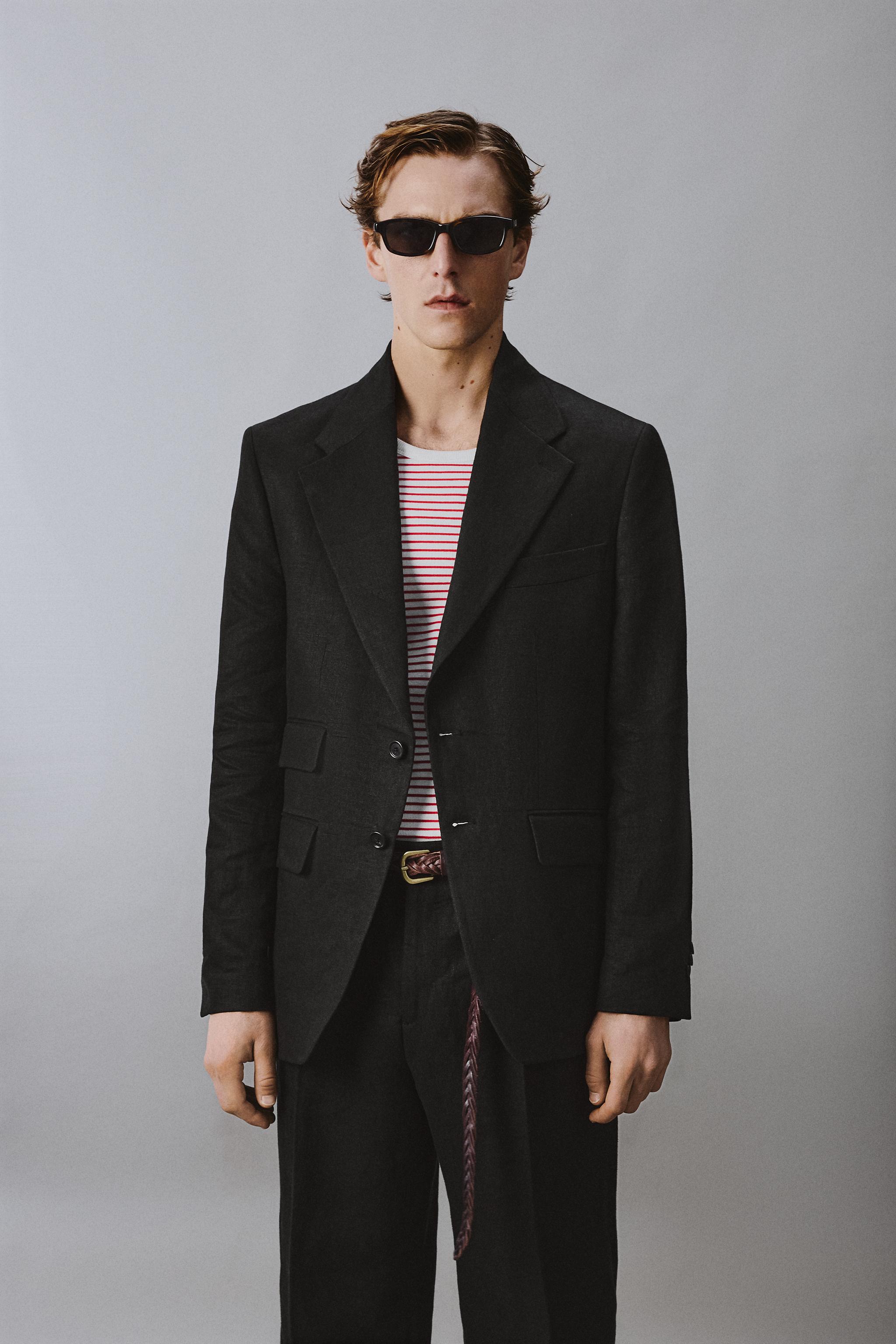 VESTE DE COSTUME TWILL 100% LIN AARON LEVINE X ZARA