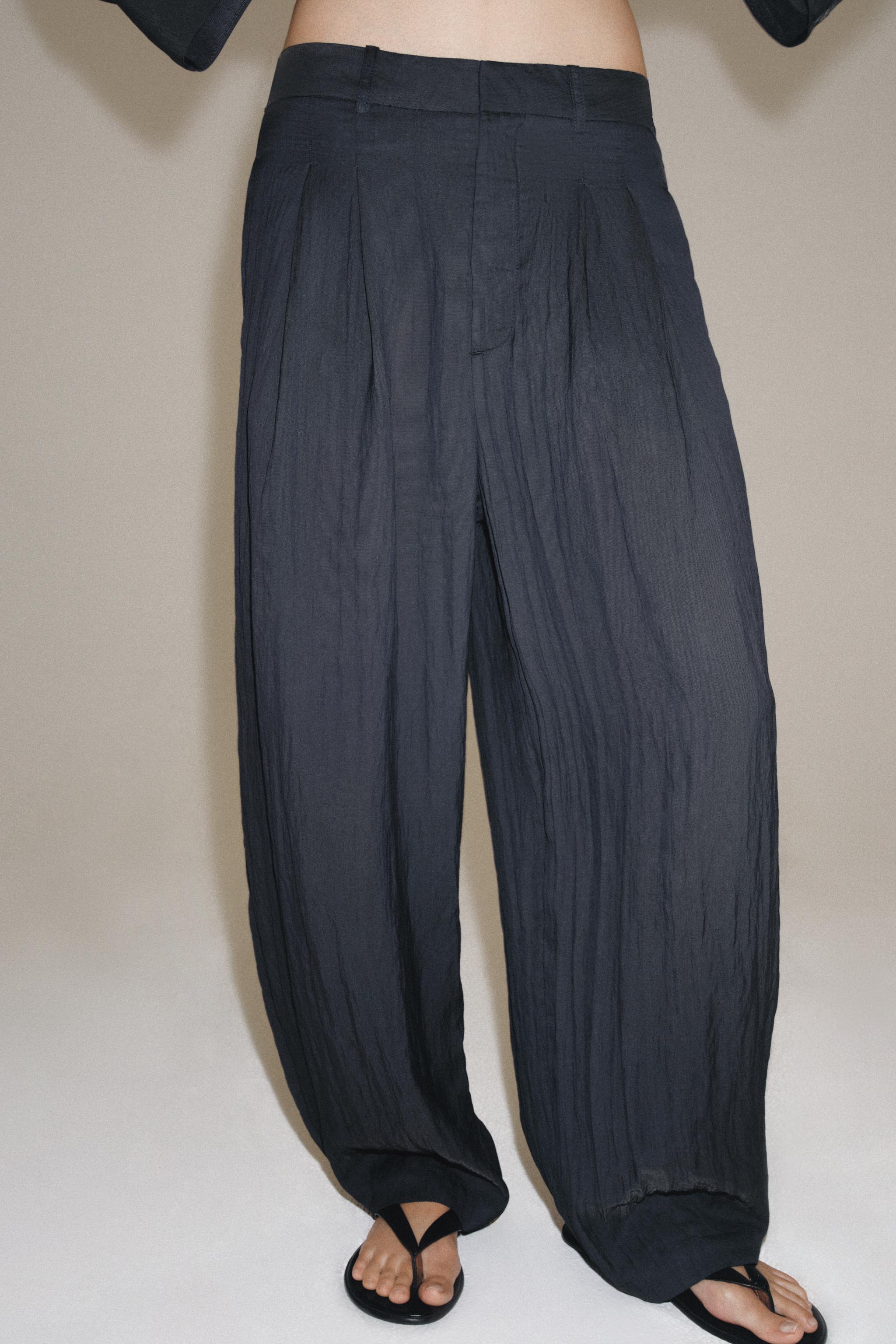 ZW COLLECTION WIDE-LEG PLEATED TROUSERS