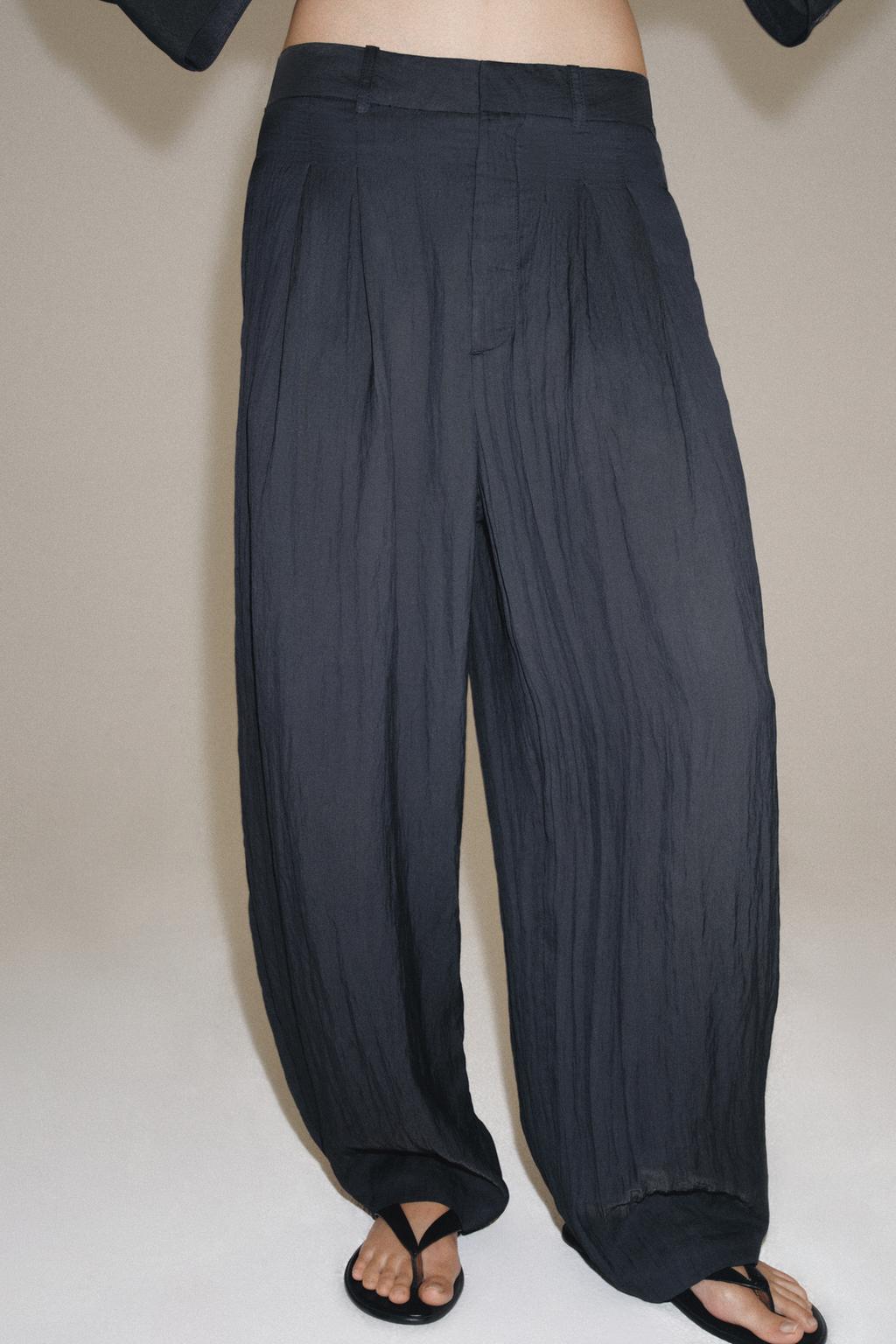 ZW COLLECTION DARTED FLOWING TROUSERS